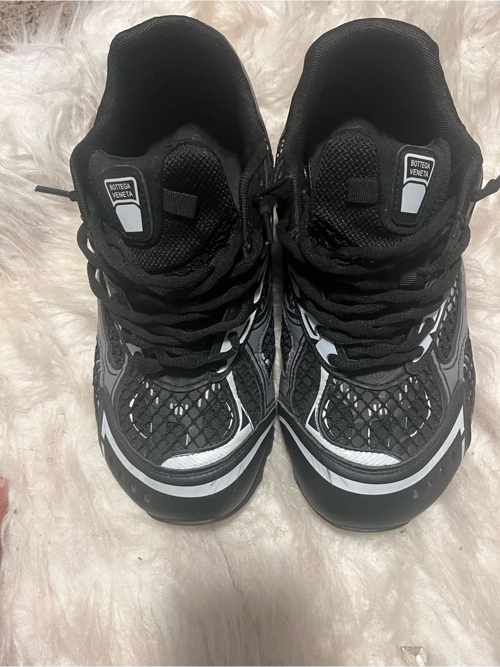Bottega Veneta Men’s Black and White Chunky Sneakers
